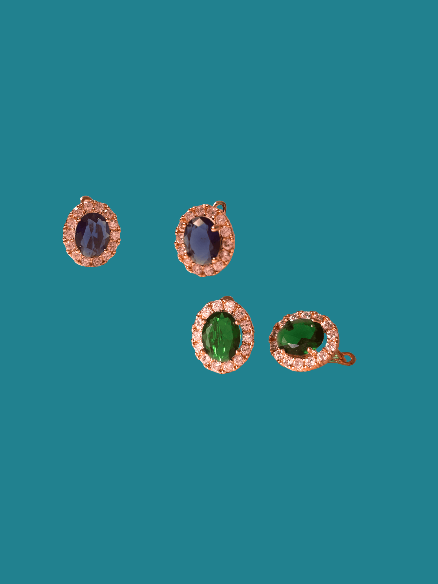 Aretes Diana Azul y Esmeralda