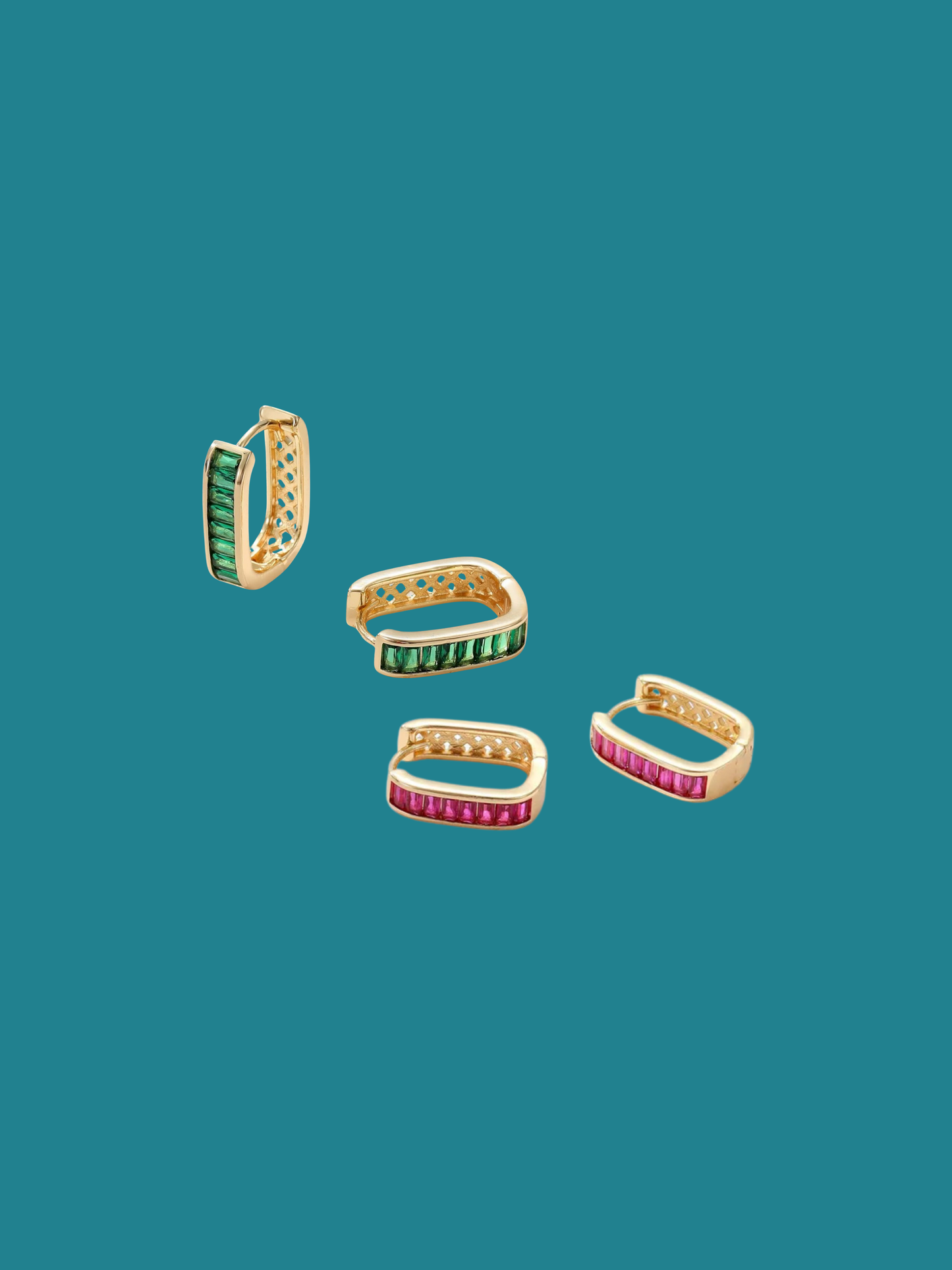 Arracadas Barbie Verde y Rosa