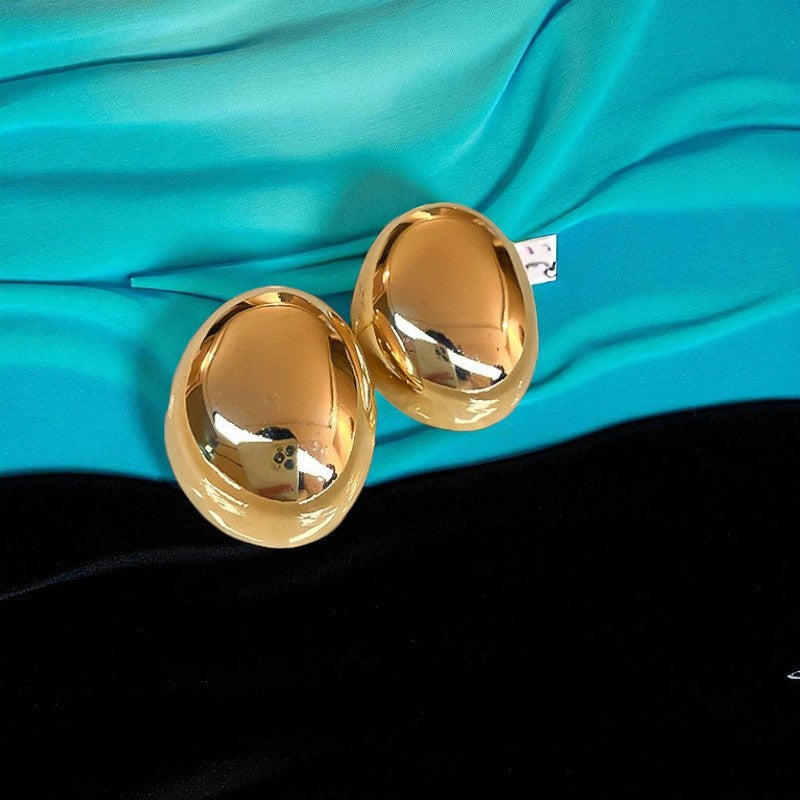 Aretes aguja chunky doradas